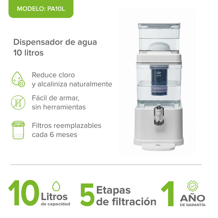 Filtro dispensador de agua 10 L - 5 etapas de filtración