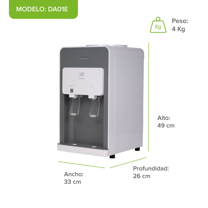 Dispensador de agua fría y caliente para garrafón de hasta 20 L