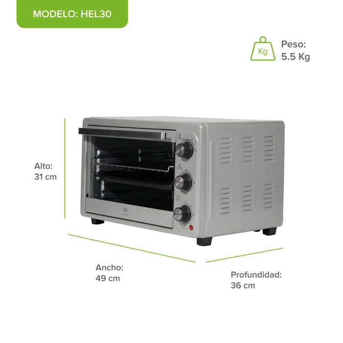Horno eléctrico tostador hasta 250°C XL 30L