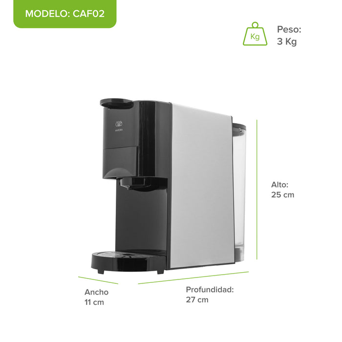 Cafetera compacta para café molido y cápsulas nespresso o dolce gusto - 800 ml