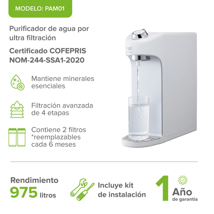 Purificador de agua por ultra filtración sobre tarja - 4 etapas de filtración