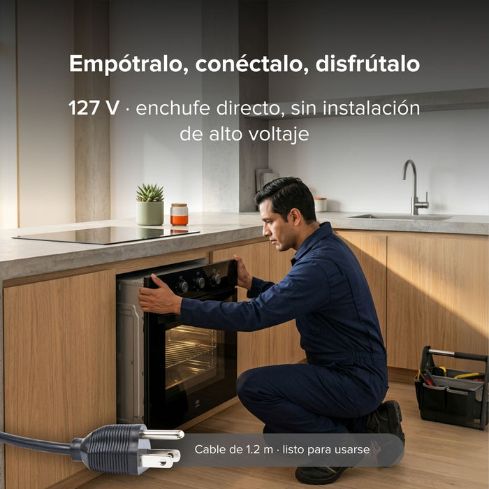 Horno empotrable eléctrico 67 L control táctil y 8 funciones 1800 W 127 V