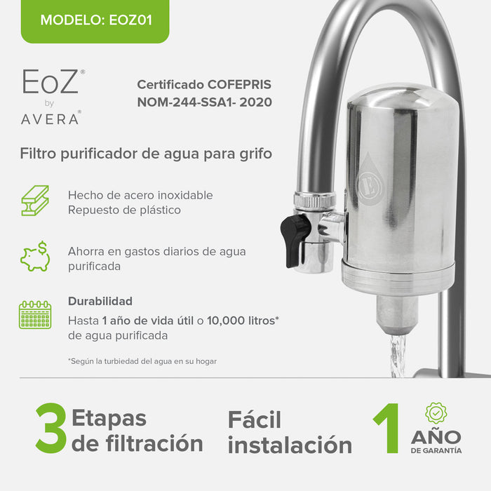 Filtro purificador de agua para grifo EOZ by AVERA