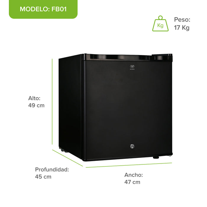 Frigobar 45 L 1.6 pies cúbicos con puerta reversible y llave - negro