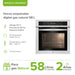 Horno empotrable digital Avera a gas natural de 58 L con 14 funciones, control táctil y 2 años de garantía.