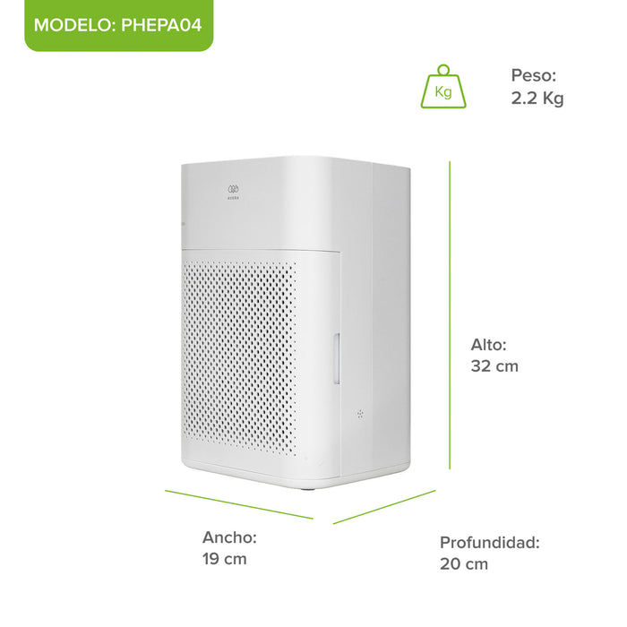 Purificador de aire y humidificador evaporativo inteligente potencia 110 CADR - Cubre hasta 55m²