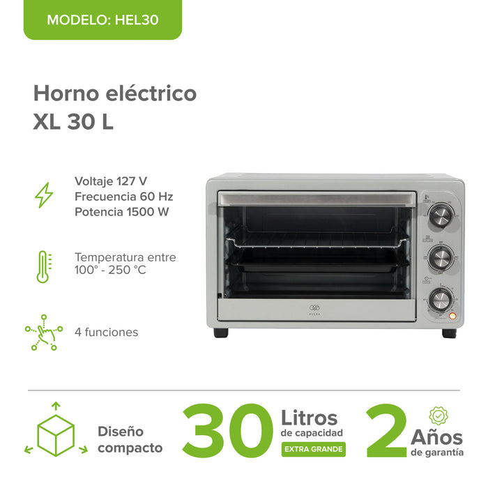 Horno eléctrico tostador hasta 250°C XL 30L