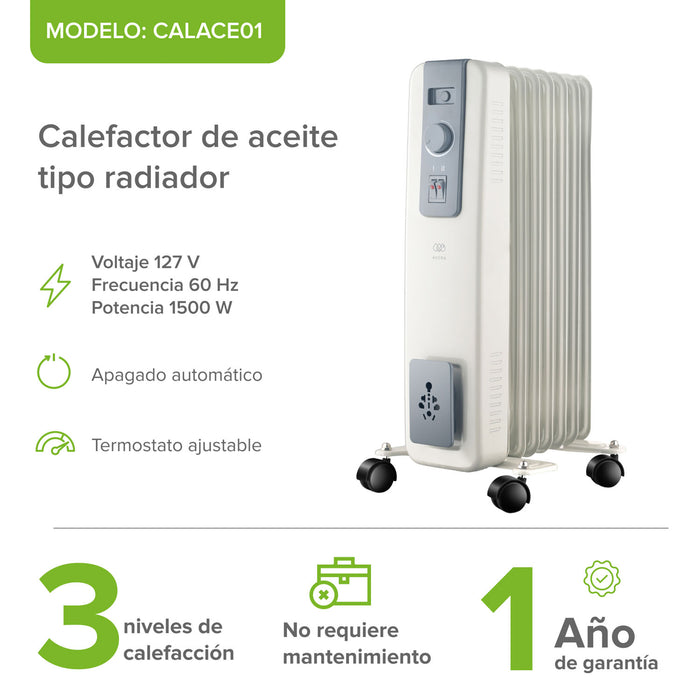 Calefactor eléctrico de aceite con radiador