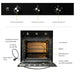 Horno de gas empotrable 60cm Avera con interior porcelanizado, 5 niveles de parrilla y perillas de control.