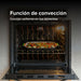 Horno a gas con función de convección cocinando vegetales para una cocción uniforme y precisa.