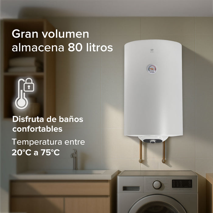 Calentador de agua de depósito eléctrico 80 Litros 127 V, 2 Servicios