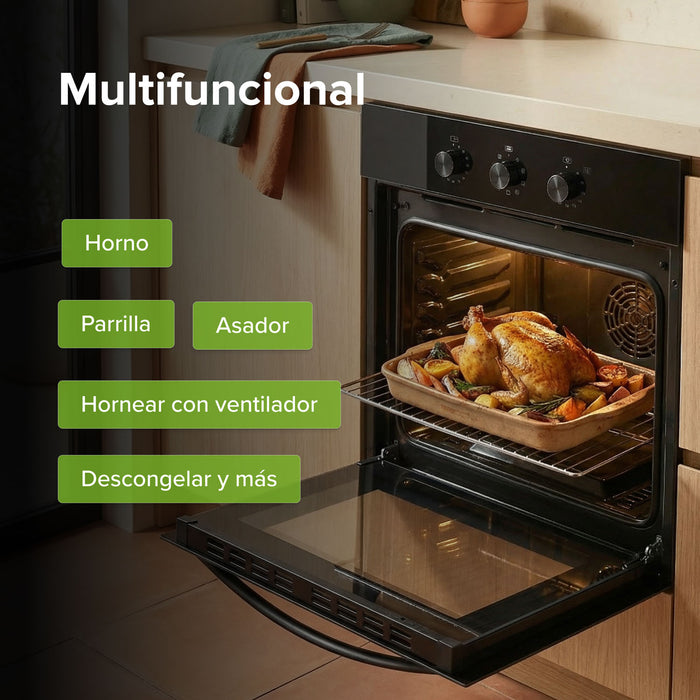 Horno empotrable eléctrico 67 L 3220 W 220 V con 9 funciones