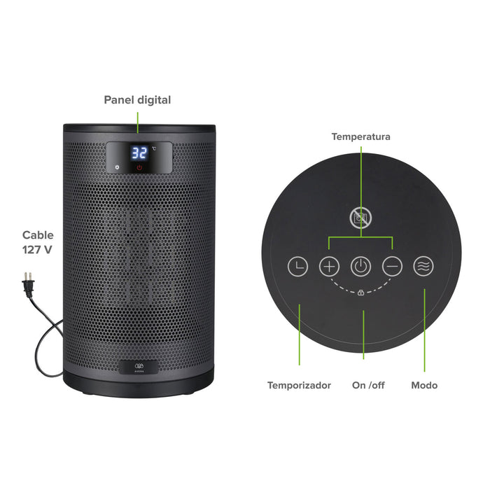 Calefactor eléctrico de cerámica ptc 55° oscilación 1500 W - cobertura 15m2