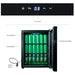 Frigobar enfriador de bebidas de 46L con panel digital, puerta de vidrio, luz LED y capacidad para 50 latas.
