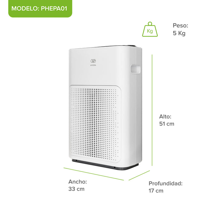 Purificador de aire inteligente potencia 200 CADR - Cubre hasta 100m²