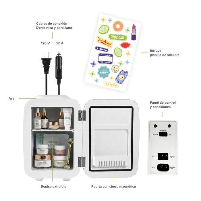 Mini refrigerador portátil 4 L para skincare y auto