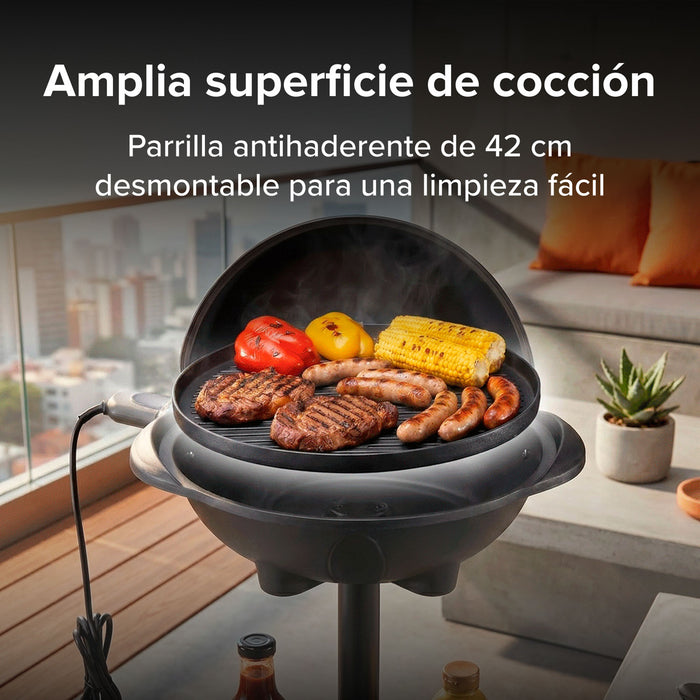 Asador eléctrico de pedestal portátil 16" 42cm
