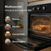 Horno eléctrico empotrable de 67 L con sistema de convección 360 y funciones de horneado, parrilla y descongelado.