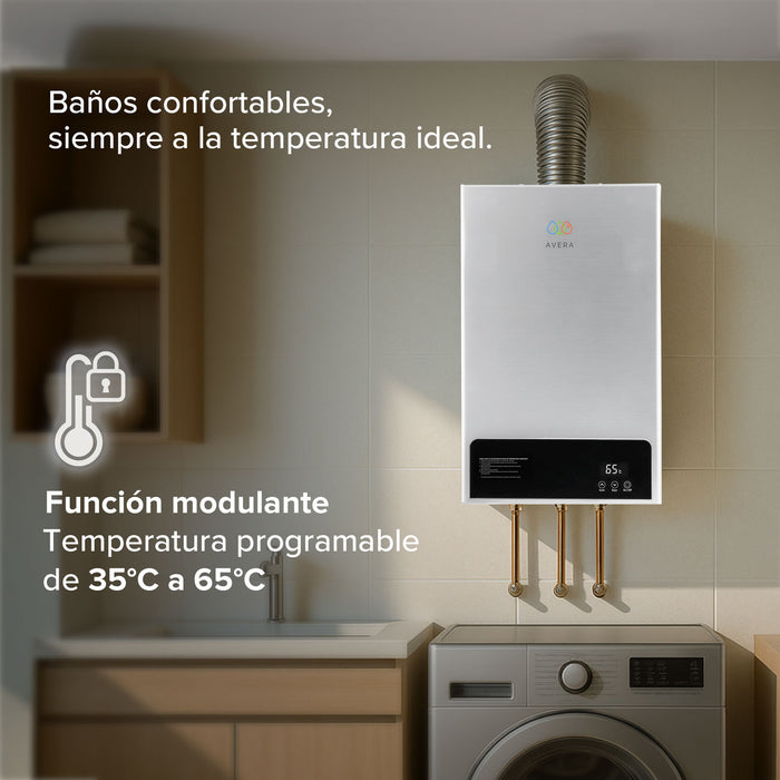 Calentador de agua instantáneo modulante para gas LP 10 Litros/Minuto, 2 Servicios