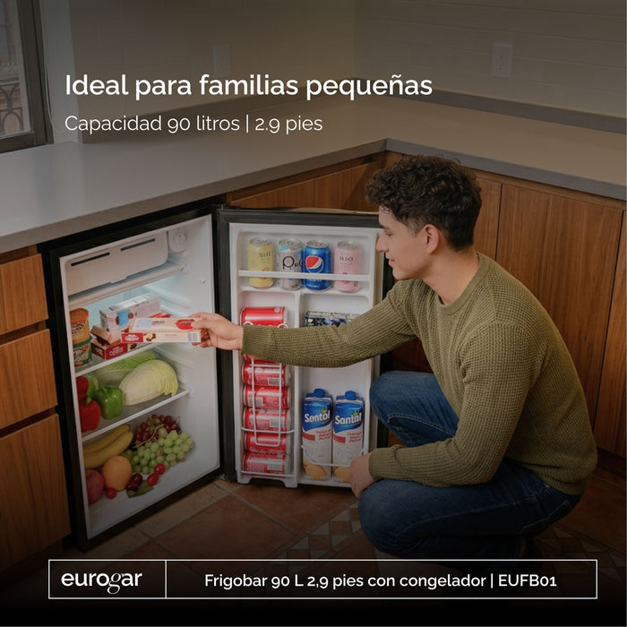 Frigobar 90 L 2.9 pies cúbicos con puerta reversible - negro