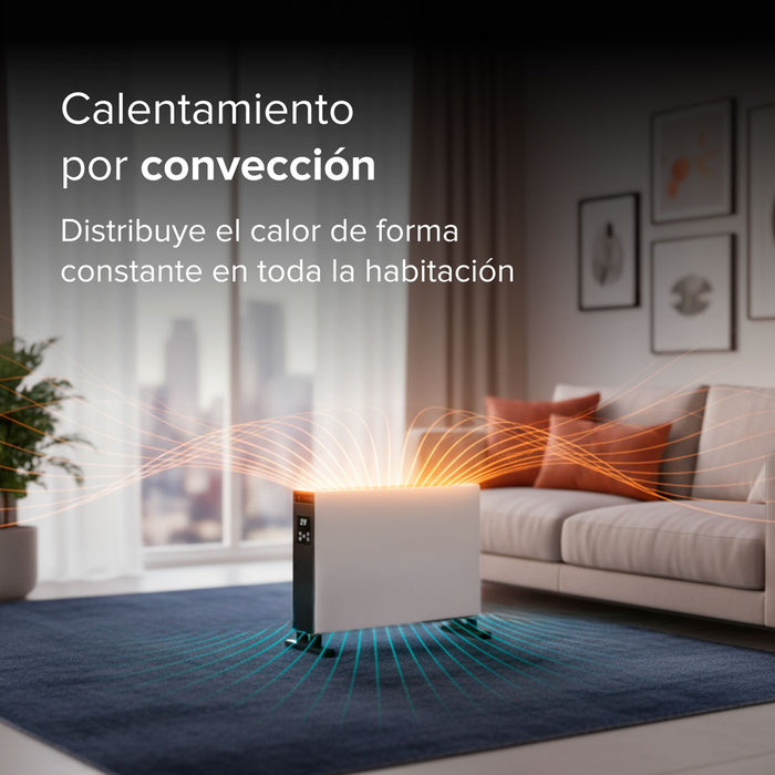 Calefactor eléctrico de convección con panel táctil - cobertura 20m2
