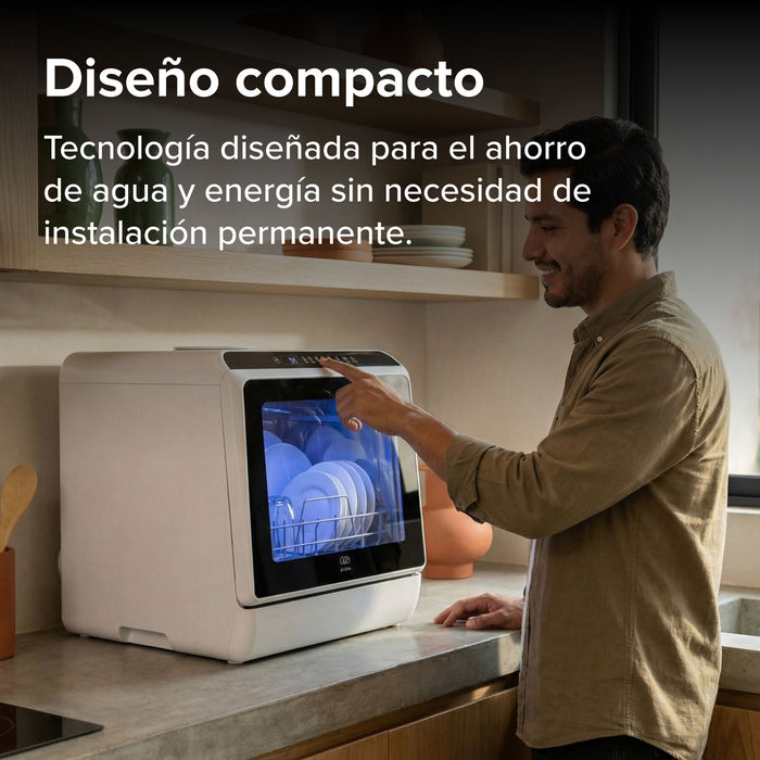 Lavavajillas portátil 5 L, 4 servicios, 5 programas de lavado
