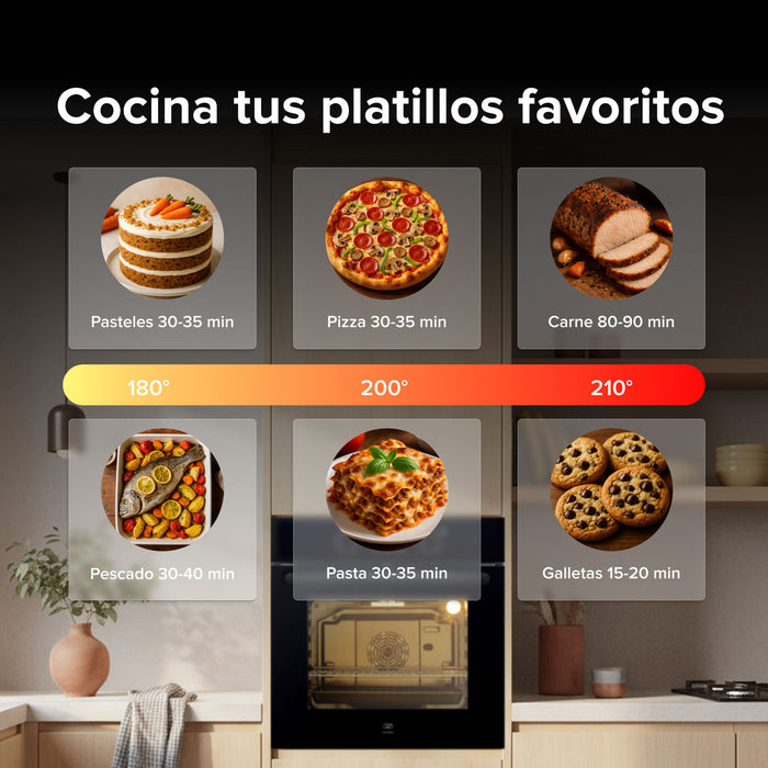 Horno empotrable eléctrico 67 L 220 V digital con 9 funciones integradas