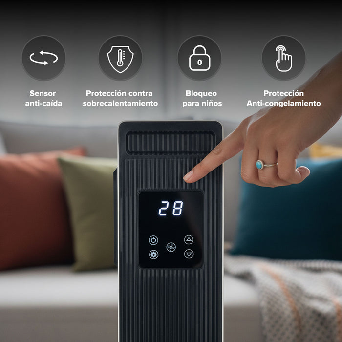 Calefactor eléctrico de convección con panel táctil - cobertura 20m2