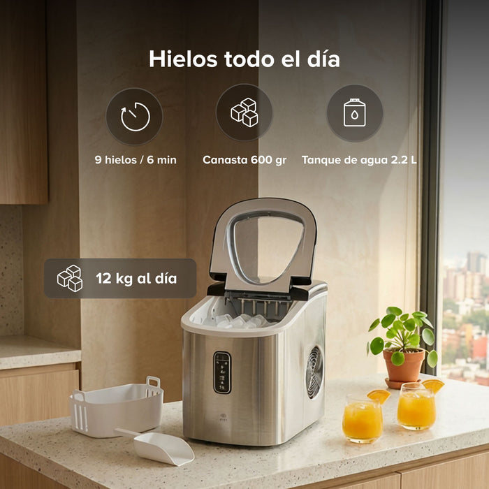 Máquina de Hielo Portátil 12kg - Hielo Bala en Minutos | Avera