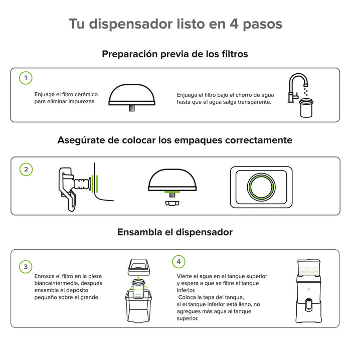Filtro dispensador de agua 10 L - 5 etapas de filtración