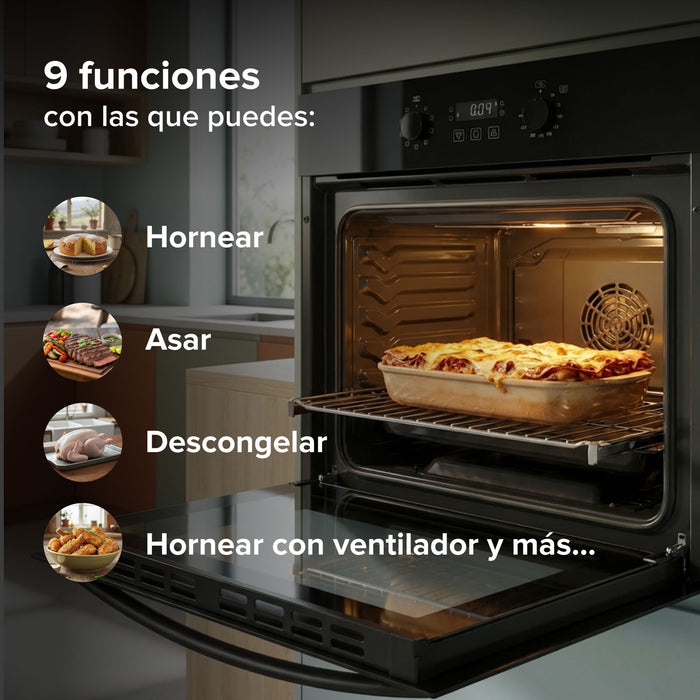 Horno empotrable eléctrico 67 L 220 V digital con 9 funciones integradas