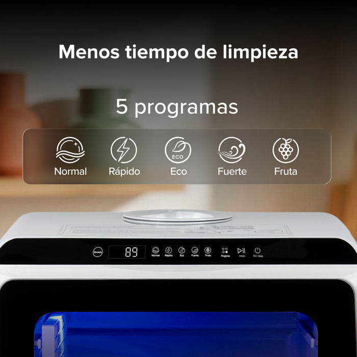 Lavavajillas portátil 5 L, 4 servicios, 5 programas de lavado