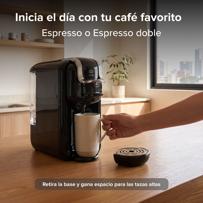 Cafetera compacta para café molido y cápsulas nespresso o dolce gusto - 600 ml