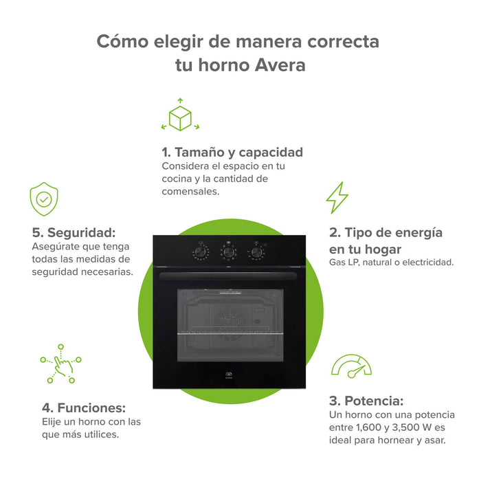 Horno empotrable eléctrico 67 L 3220 W 220 V con 9 funciones