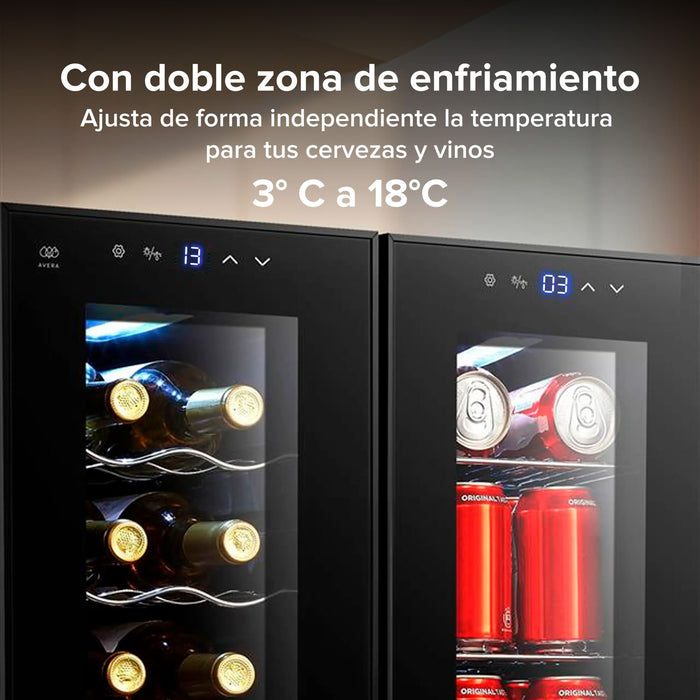 Cava de vinos y enfriador de bebidas 2 en 1 65L