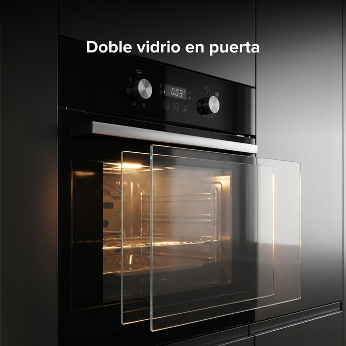 Horno empotrable eléctrico 67 L con temporizador digital y 6 funciones 1800 W 127 V