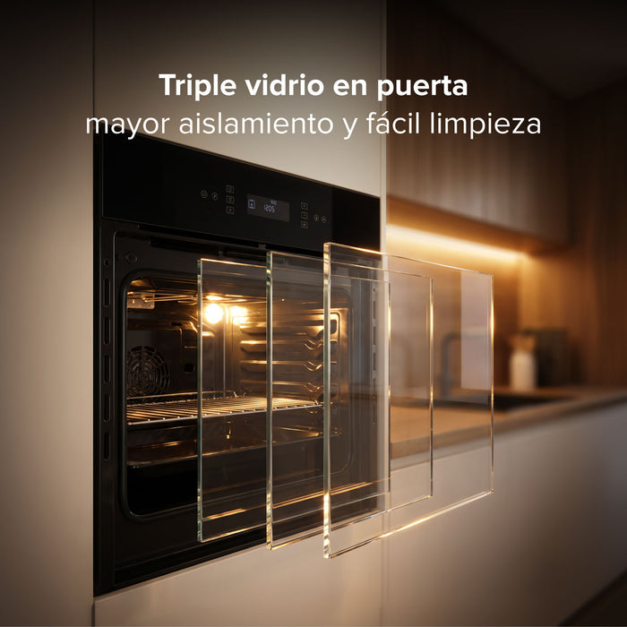 Horno empotrable eléctrico 67 L control táctil y 8 funciones 1800 W 127 V