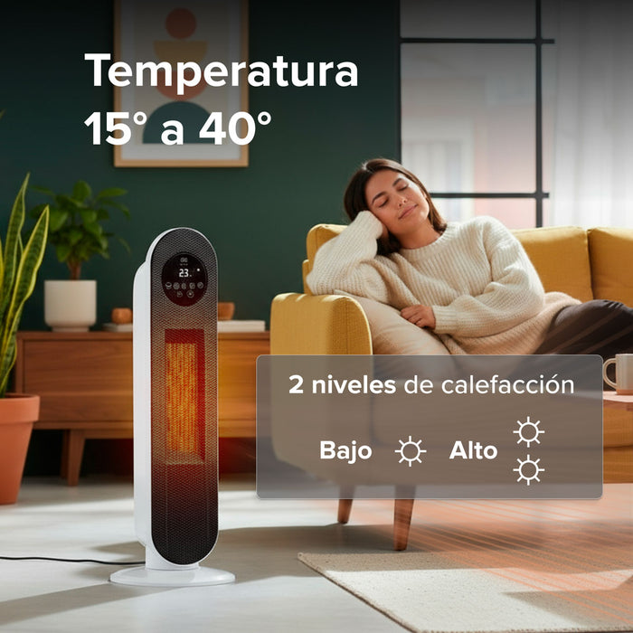 Calefactor eléctrico de cerámica ptc 80° oscilación 1500 W