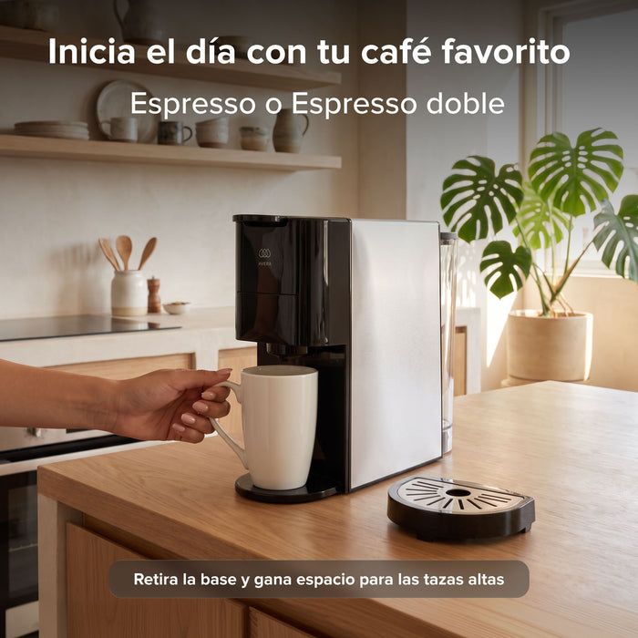 Cafetera compacta para café molido y cápsulas nespresso o dolce gusto - 800 ml