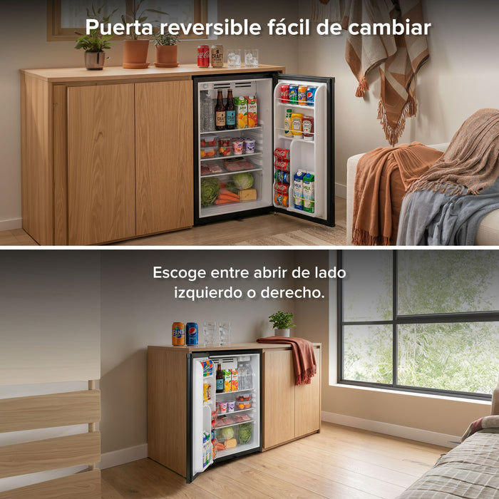 Frigobar 127 L 4.5 pies con puerta reversible y llave - negro