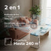 Purificador de aire y humidificador 2 en 1 con filtro HEPA H13 en sala moderna, cobertura de hasta 240m².