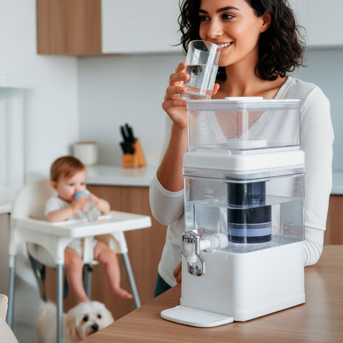 Combo Filtro dispensador de agua 5 L con 2 cartuchos de repuesto - 1 año de rendimiento