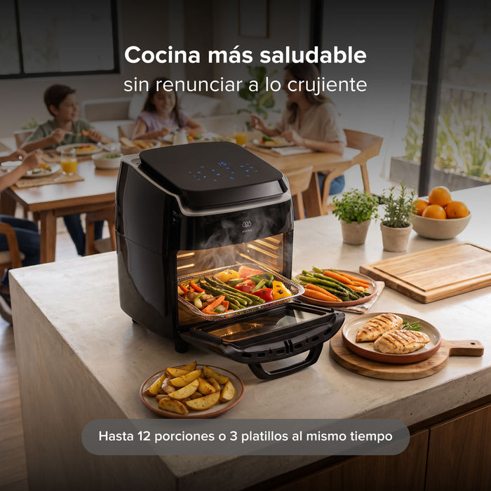 Freidora de aire y horno de convección 10 L con 8 funciones
