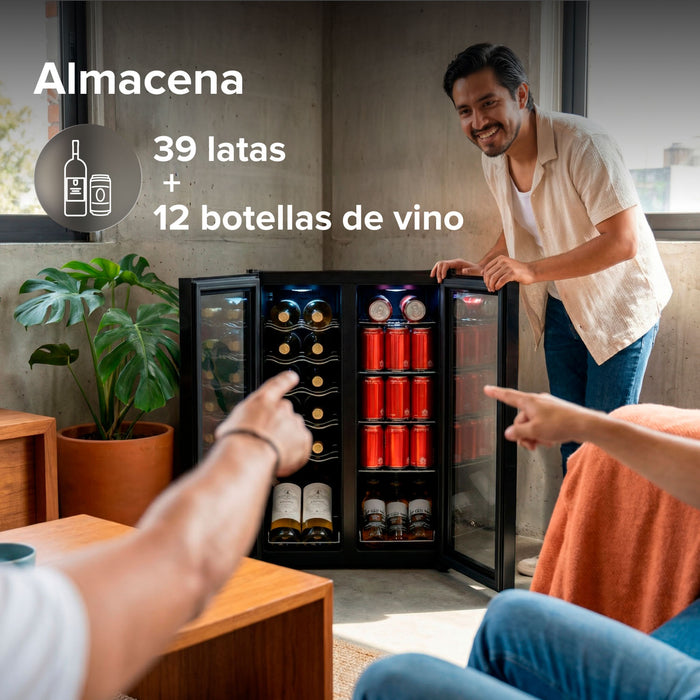 Cava de vinos y enfriador de bebidas 2 en 1 65L