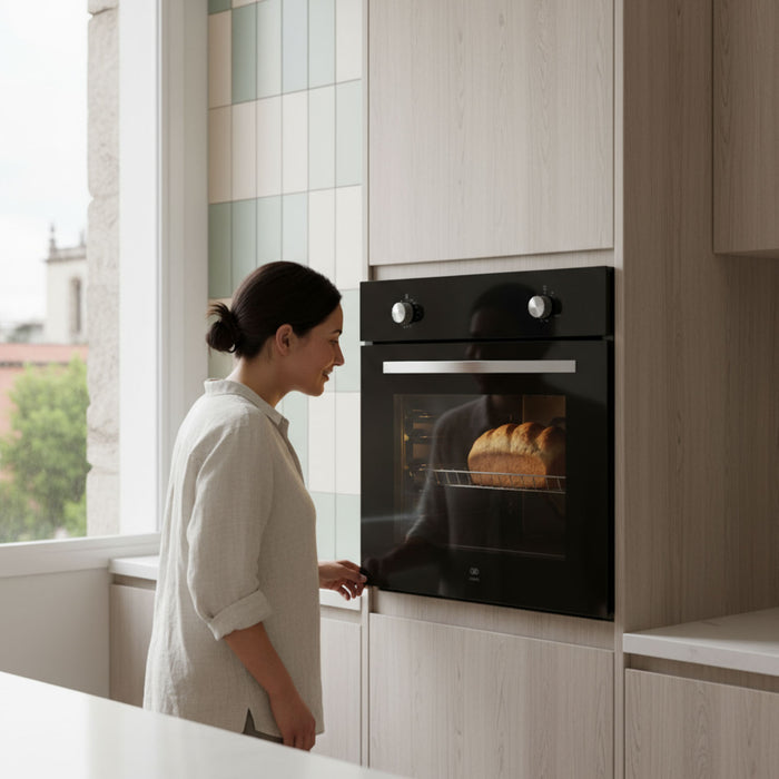 Combo Parrilla de gas 4 quemadores vidrio templado 60 cm + Horno gas LP 58 L