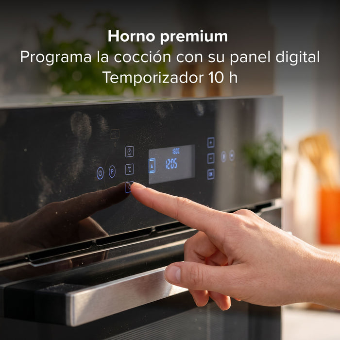 Horno empotrable eléctrico 67 L control táctil y 8 funciones 1800 W 127 V