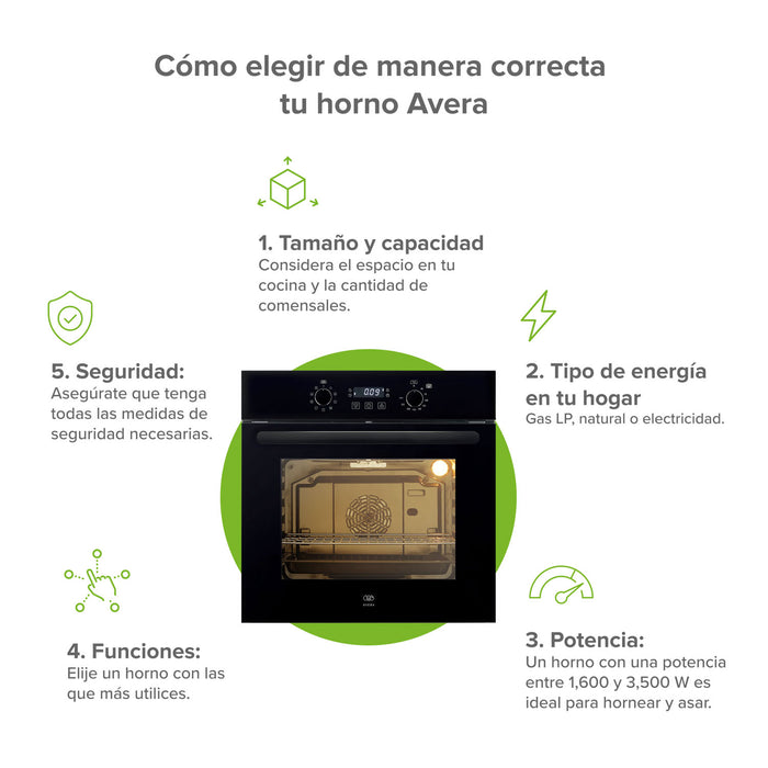 Horno empotrable eléctrico 67 L 220 V digital con 9 funciones integradas
