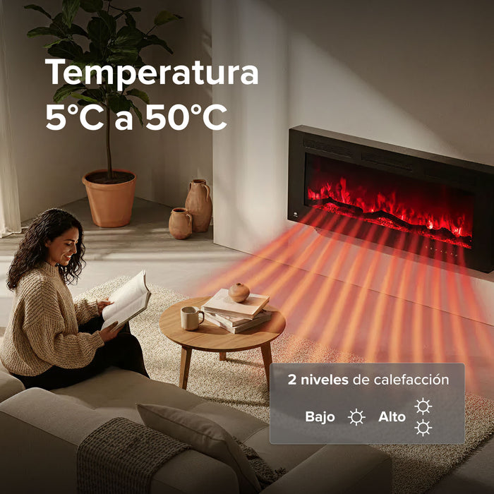 Calefactor eléctrico tipo chimenea 32" 81 cm con WiFi - cobertura 30m2