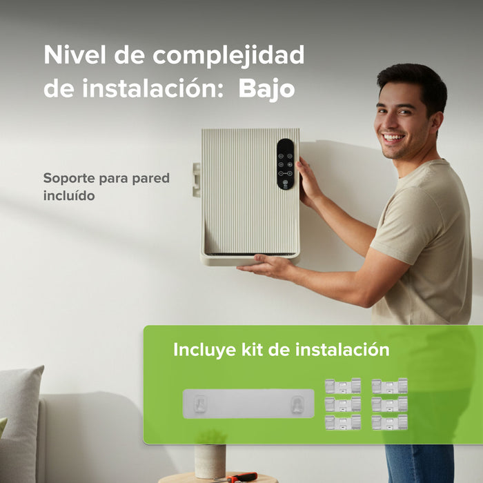 Calefactor de pared 3 en 1 con toallero, secador y deshumidificador