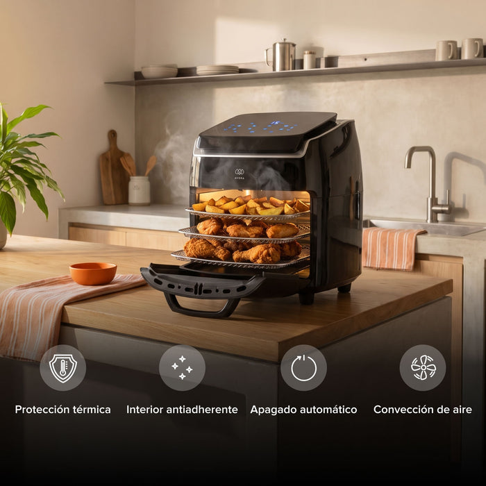 Freidora de aire y horno de convección 10 L con 8 funciones
